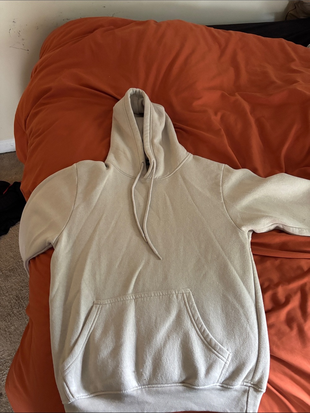 PrettyLittleThing Men's Cream Hoodie Sweatshirt